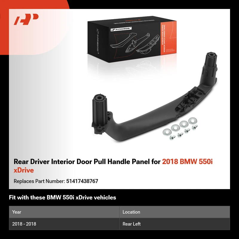 Rear Driver Interior Door Pull Handle Panel for 2018 BMW 550i xDrive