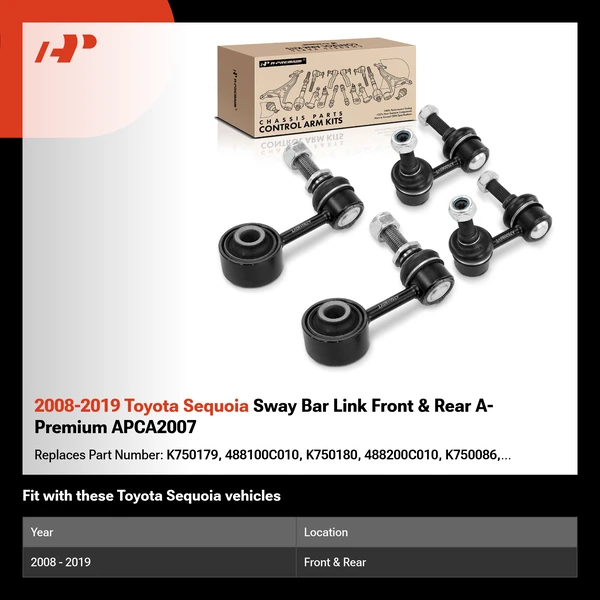 2008-2019 Toyota Sequoia Sway Bar Link Front & Rear A-Premium APCA2007