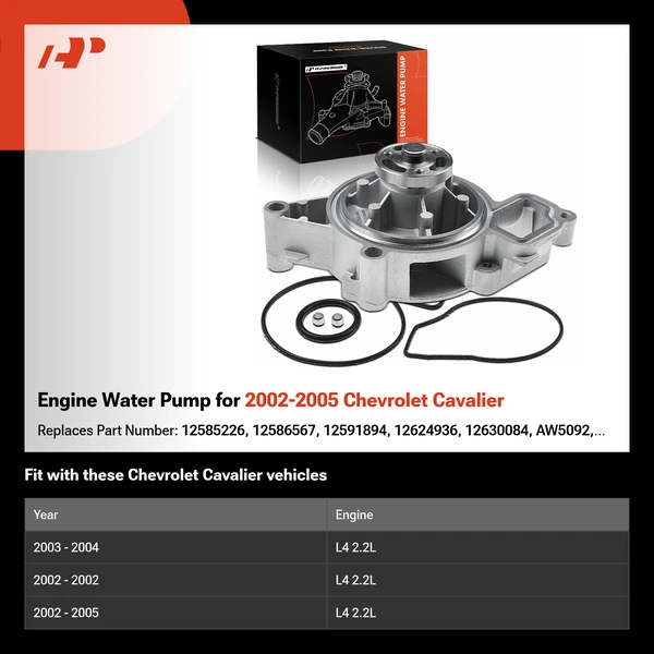 Engine Water Pump for 2002-2005 Chevrolet Cavalier