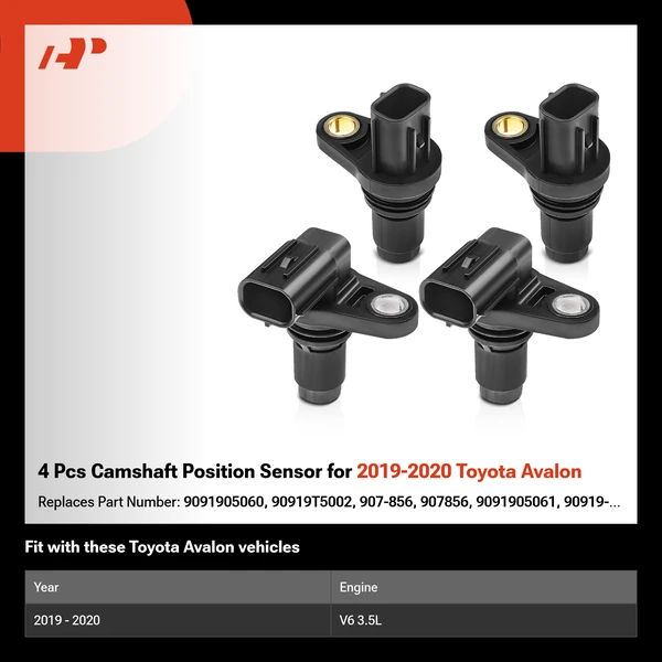 4 Pcs Camshaft Position Sensor for 2019-2020 Toyota Avalon