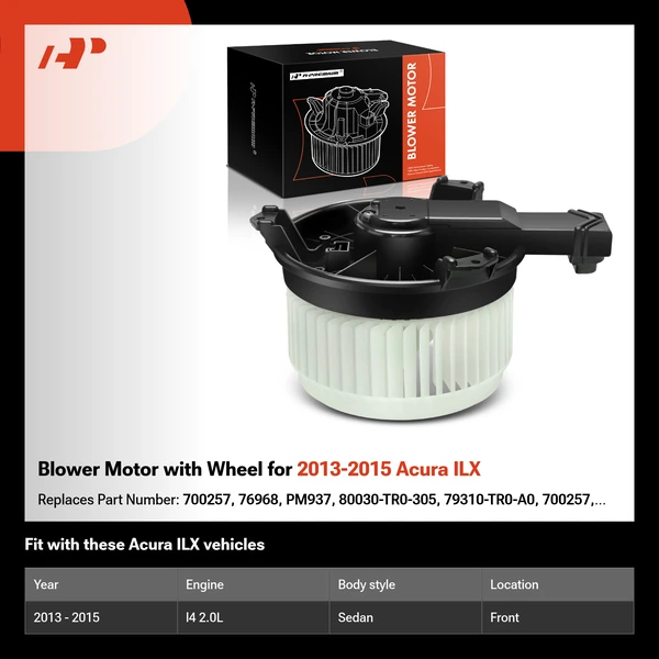 Blower Motor with Wheel for 2013-2015 Acura ILX