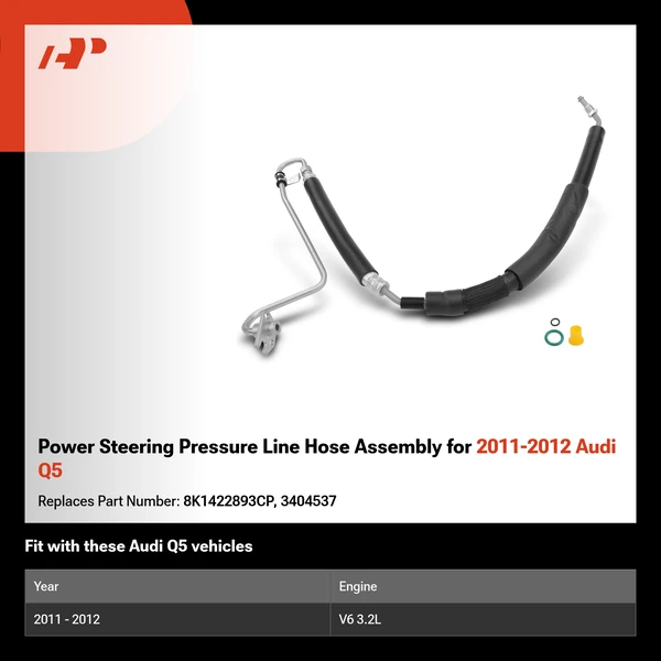 Power Steering Pressure Line Hose Assembly for 2011-2012 Audi Q5