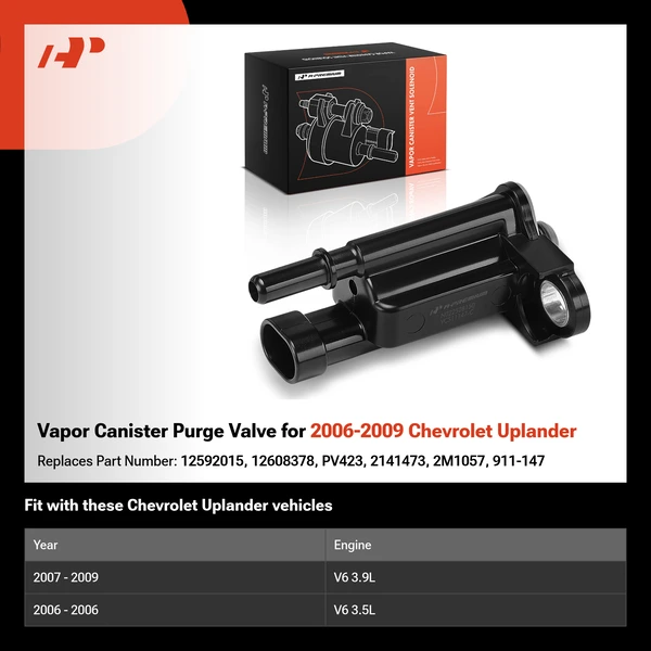 Vapor Canister Purge Valve for 2006-2009 Chevrolet Uplander