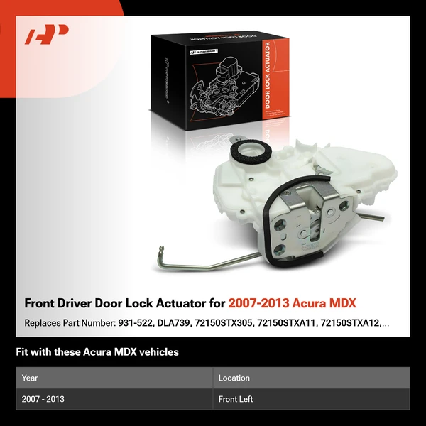 Front Driver Door Lock Actuator for 2007-2013 Acura MDX