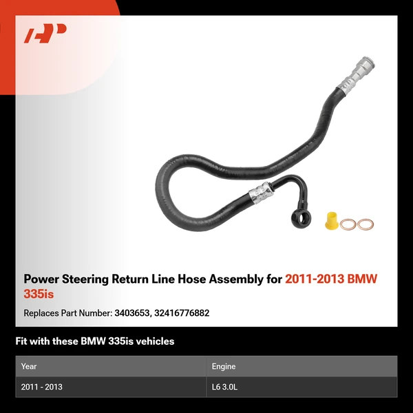 Power Steering Return Line Hose Assembly for 2011-2013 BMW 335is