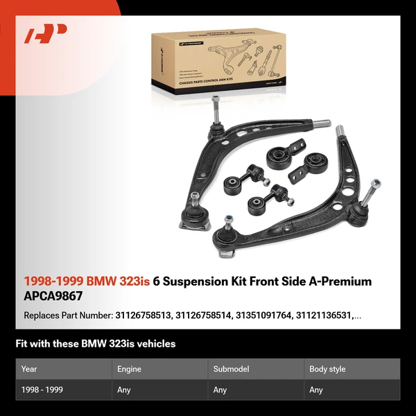 1998-1999 BMW 323is 6 Suspension Kit Front Side A-Premium APCA9867