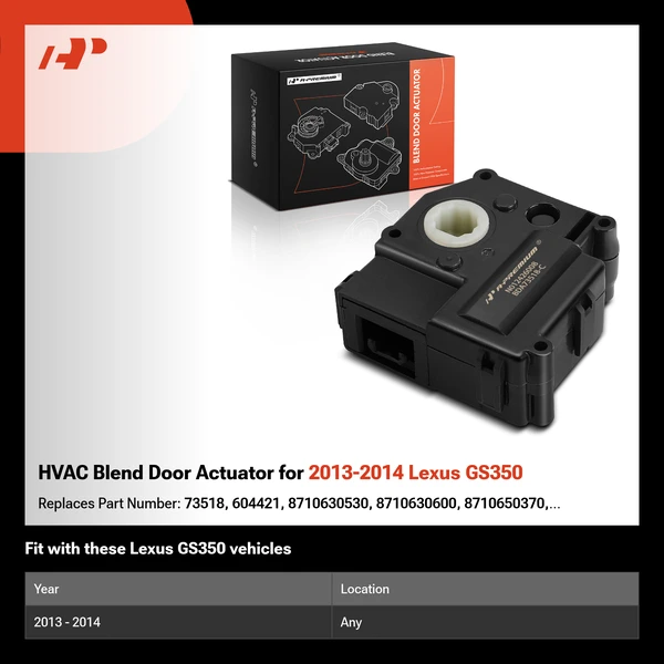 HVAC Blend Door Actuator for 2013-2014 Lexus GS350