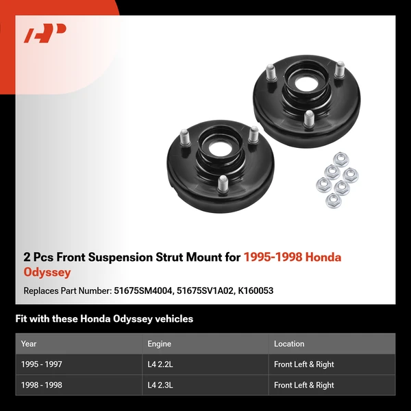 2 Pcs Front Suspension Strut Mount for 1995-1998 Honda Odyssey