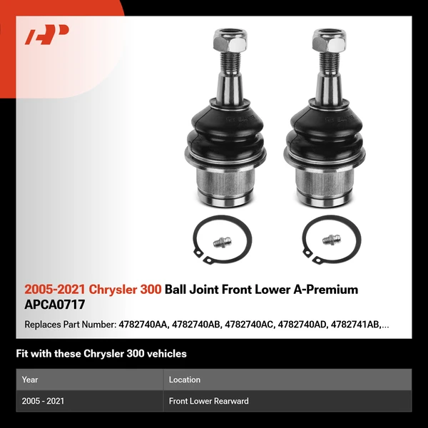 2005-2021 Chrysler 300 Ball Joint Front Lower A-Premium APCA0717