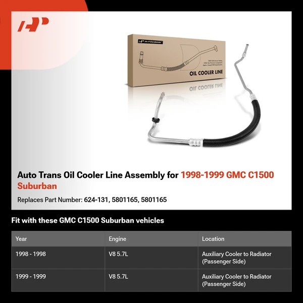 Auto Trans Oil Cooler Line Assembly for 1998-1999 GMC C1500 Suburban