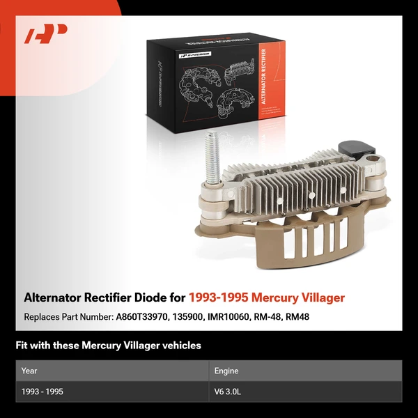 Alternator Rectifier Diode for 1993-1995 Mercury Villager