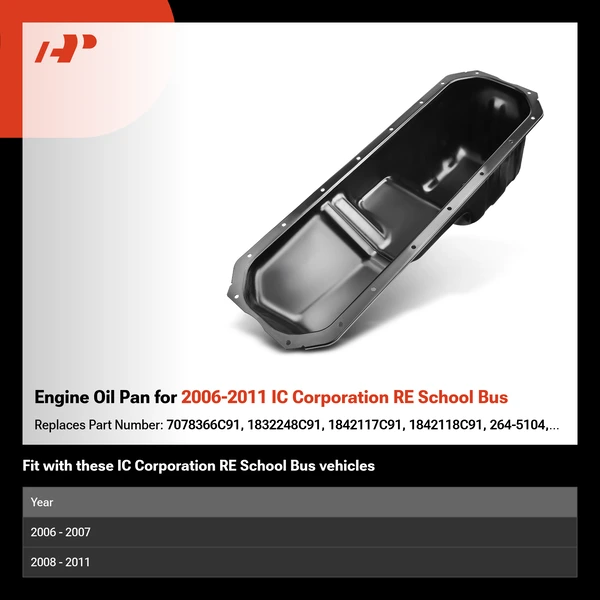 Engine Oil Pan for 2006-2011 IC Corporation RE School Bus