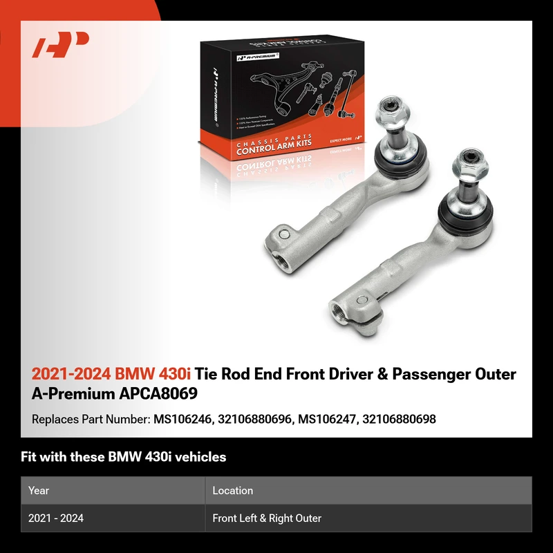 2021-2024 BMW 430i Tie Rod End Front Driver & Passenger Outer A-Premium APCA8069