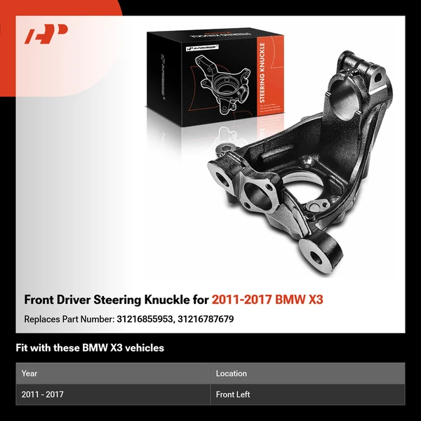 Front Driver Steering Knuckle for 2011-2017 BMW X3
