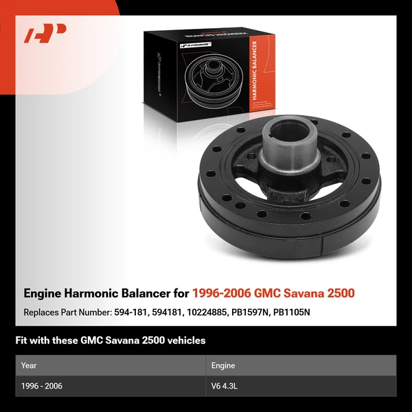 Engine Harmonic Balancer for 1996-2006 GMC Savana 2500