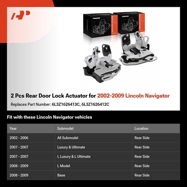 2 Pcs Rear Door Lock Actuator for 2002-2009 Lincoln Navigator