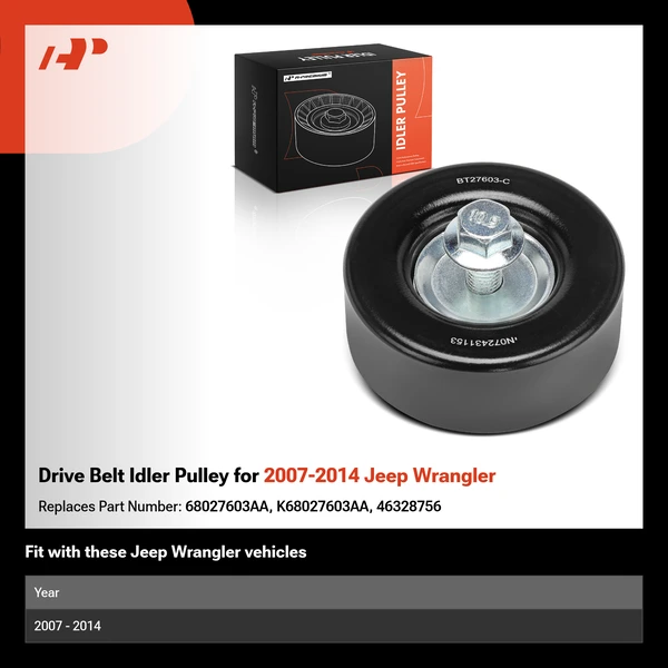 Drive Belt Idler Pulley for 2007-2014 Jeep Wrangler