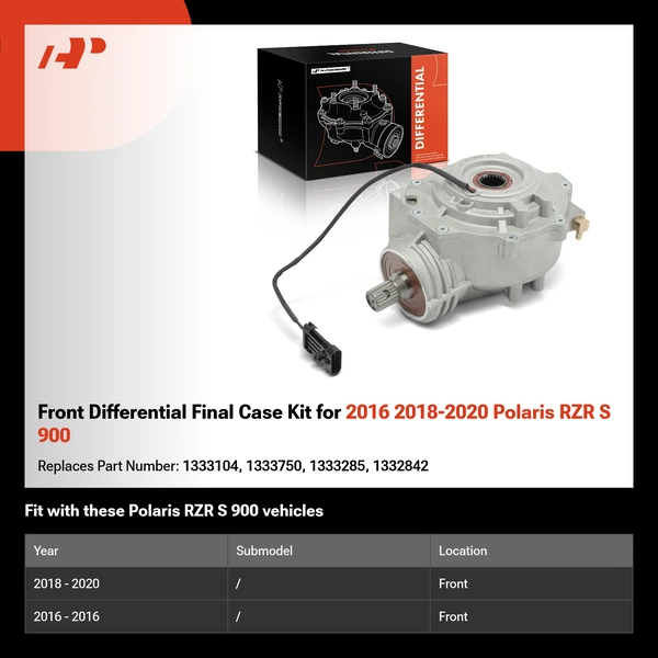 Front Differential Final Case Kit for 2016 2018-2020 Polaris RZR S 900