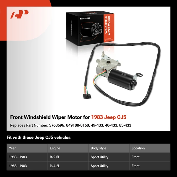 Front Windshield Wiper Motor for 1983 Jeep CJ5