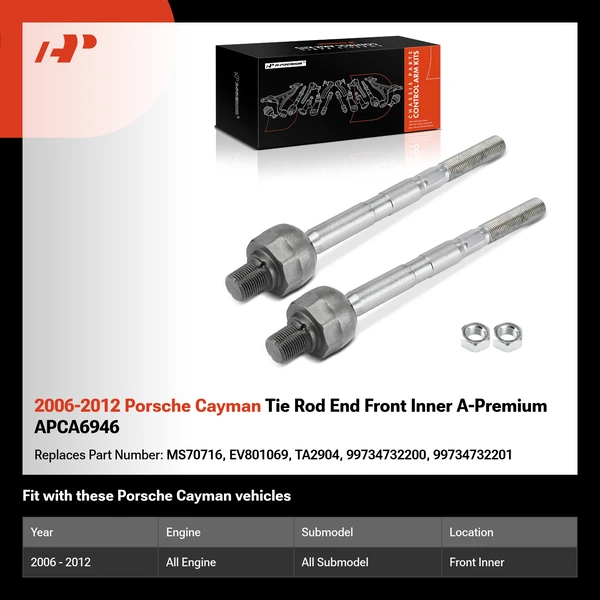 2006-2012 Porsche Cayman Tie Rod End Front Inner A-Premium APCA6946