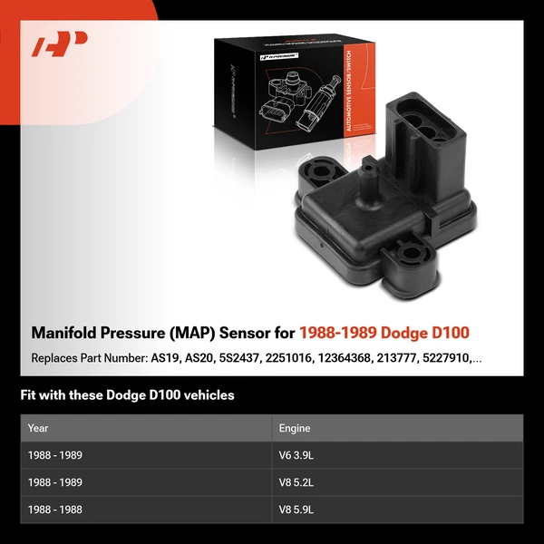 Manifold Pressure (MAP) Sensor for 1988-1989 Dodge D100