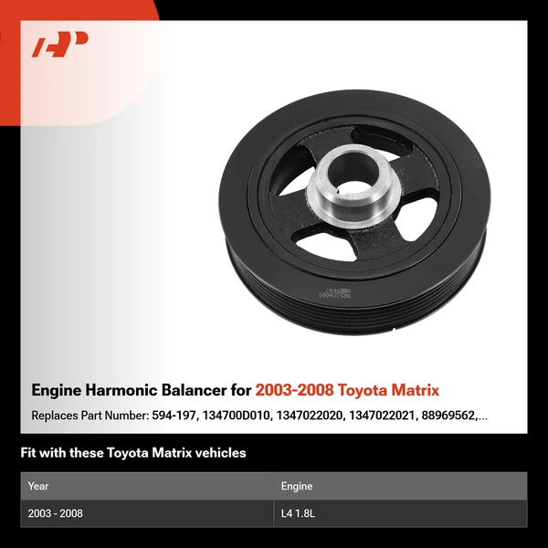 Engine Harmonic Balancer for 2003-2008 Toyota Matrix