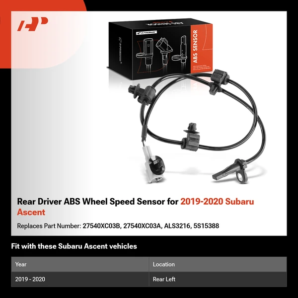 Rear Driver ABS Wheel Speed Sensor for 2019-2020 Subaru Ascent