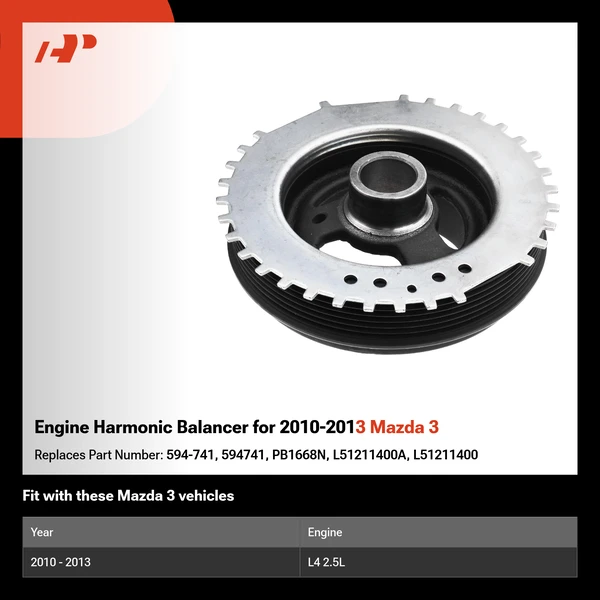 Engine Harmonic Balancer for 2010-2013 Mazda 3