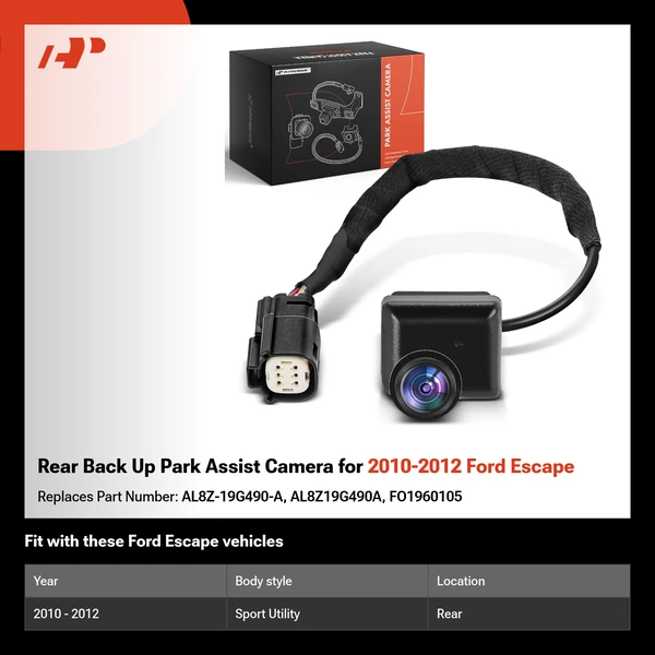 Rear Back Up Park Assist Camera for 2010-2012 Ford Escape