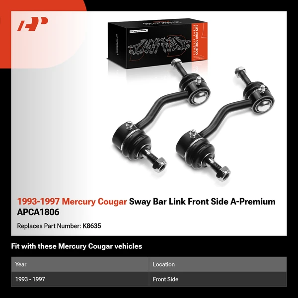 1993-1997 Mercury Cougar Sway Bar Link Front Side A-Premium APCA1806