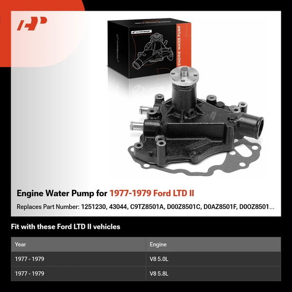 Engine Water Pump for 1977-1979 Ford LTD II