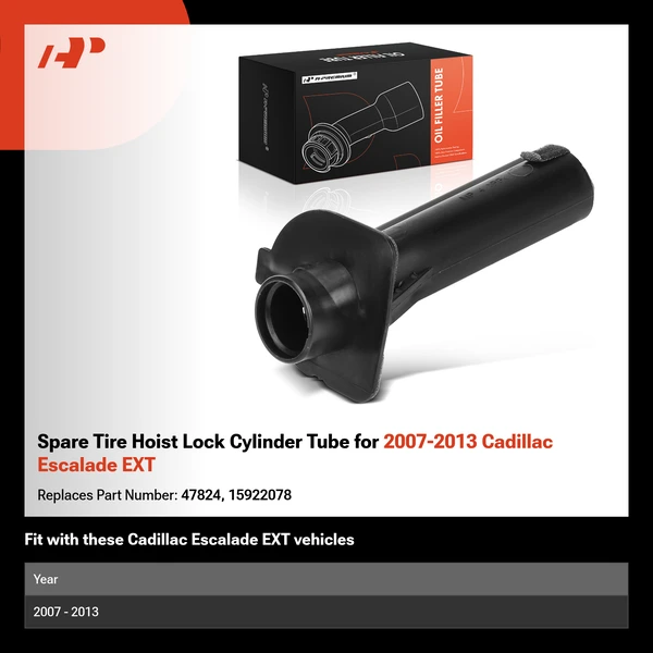 Spare Tire Hoist Lock Cylinder Tube for 2007-2013 Cadillac Escalade EXT