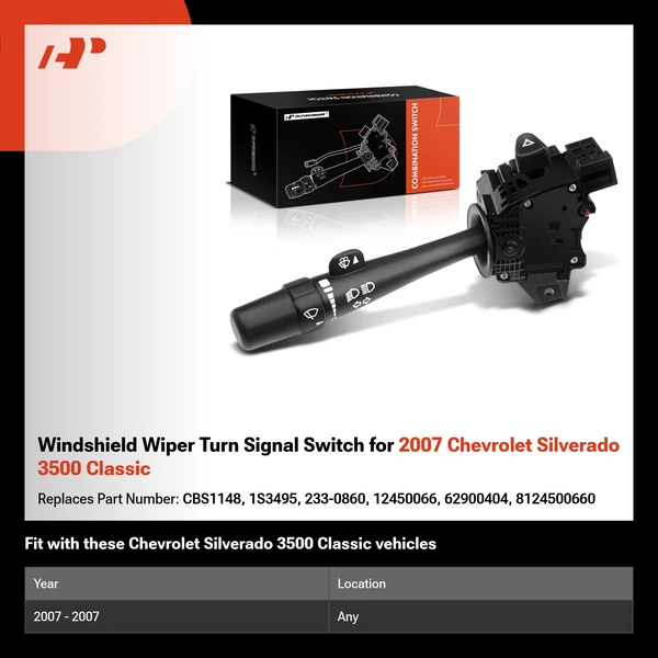 Windshield Wiper Turn Signal Switch for 2007 Chevrolet Silverado 3500 Classic