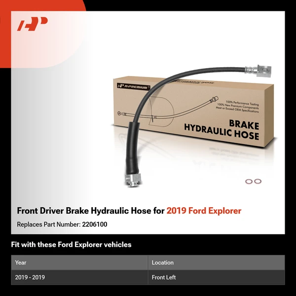 Front Driver Brake Hydraulic Hose for 2019 Ford Explorer