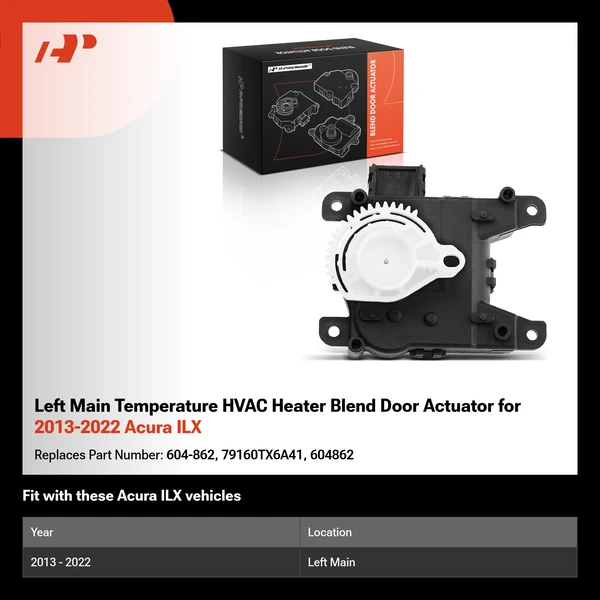 Left Main Temperature HVAC Heater Blend Door Actuator for 2013-2022 Acura ILX