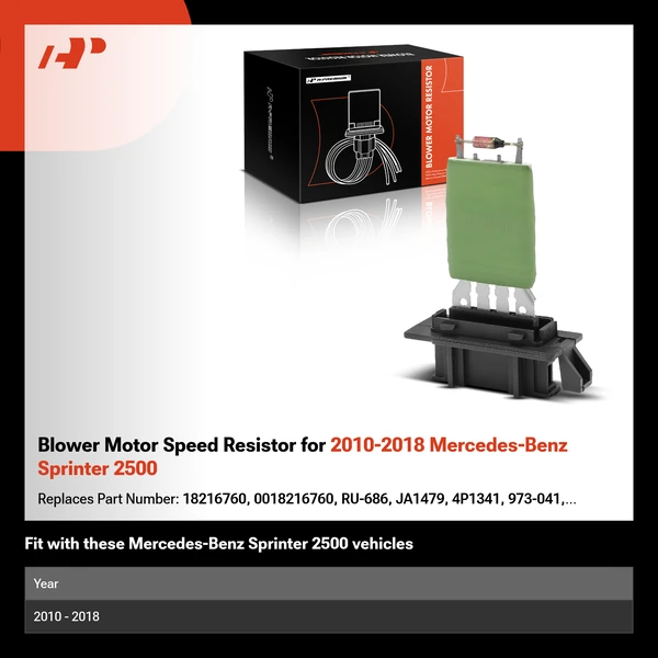 Blower Motor Speed Resistor for 2010-2018 Mercedes-Benz Sprinter 2500