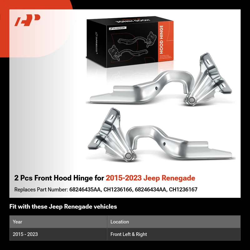 2 Pcs Front Hood Hinge for 2015-2023 Jeep Renegade