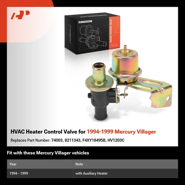 HVAC Heater Control Valve for 1994-1999 Mercury Villager