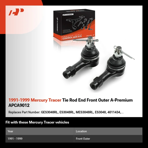 1991-1999 Mercury Tracer Tie Rod End Front Outer A-Premium APCA9012