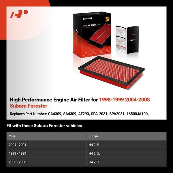 High Performance Engine Air Filter for 1998-1999 2004-2008 Subaru Forester