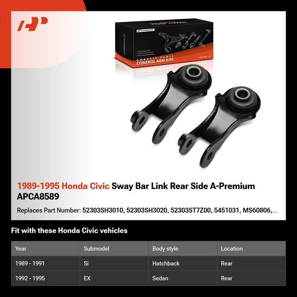 1989-1995 Honda Civic Sway Bar Link Rear Side A-Premium APCA8589