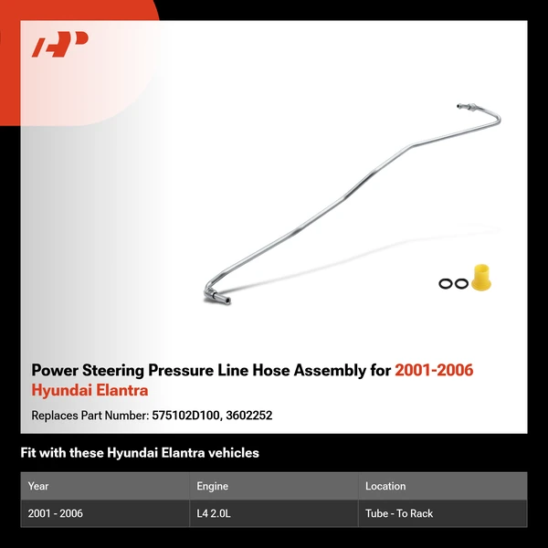 Power Steering Pressure Line Hose Assembly for 2001-2006 Hyundai Elantra