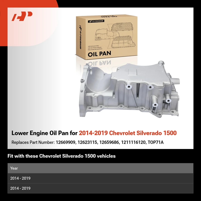 Lower Engine Oil Pan for 2014-2019 Chevrolet Silverado 1500