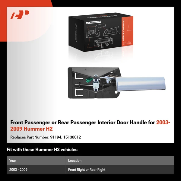 Front Passenger or Rear Passenger Interior Door Handle for 2003-2009 Hummer H2