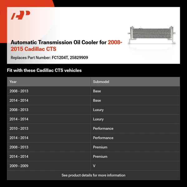 Automatic Transmission Oil Cooler for 2008-2015 Cadillac CTS