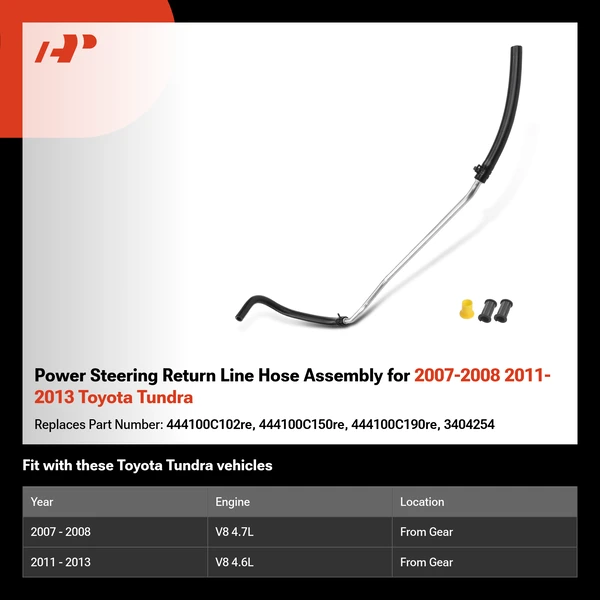 Power Steering Return Line Hose Assembly for 2007-2008 2011-2013 Toyota Tundra