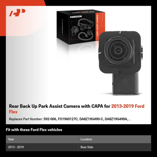 Rear Back Up Park Assist Camera with CAPA for 2013-2019 Ford Flex