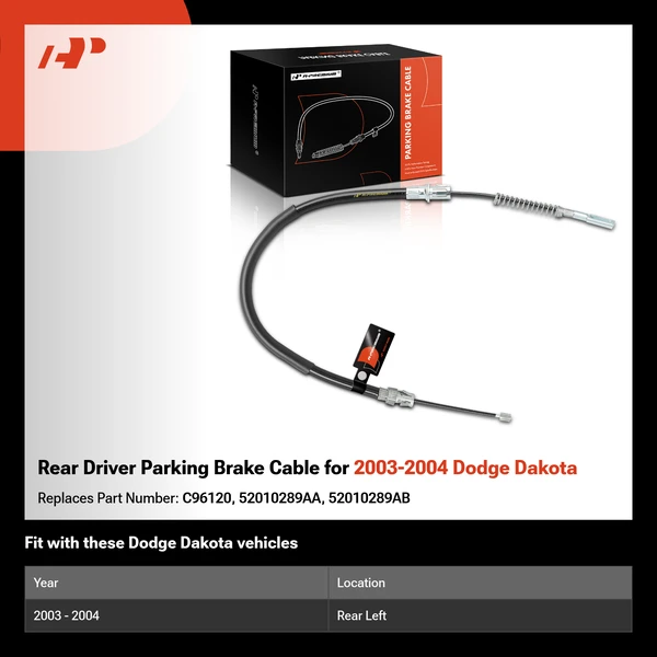 Rear Driver Parking Brake Cable for 2003-2004 Dodge Dakota
