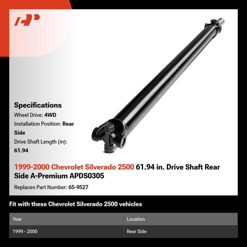 1999-2000 Chevrolet Silverado 2500 61.94 in. Drive Shaft Rear Side A-Premium APDS0305