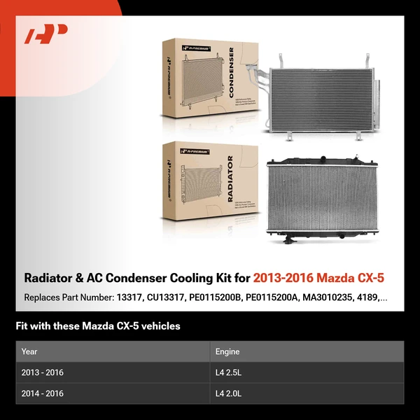 Radiator & AC Condenser Cooling Kit for 2013-2016 Mazda CX-5